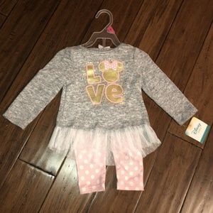 2 pc Minnie Mouse Set Long Sleeve Top & Pants